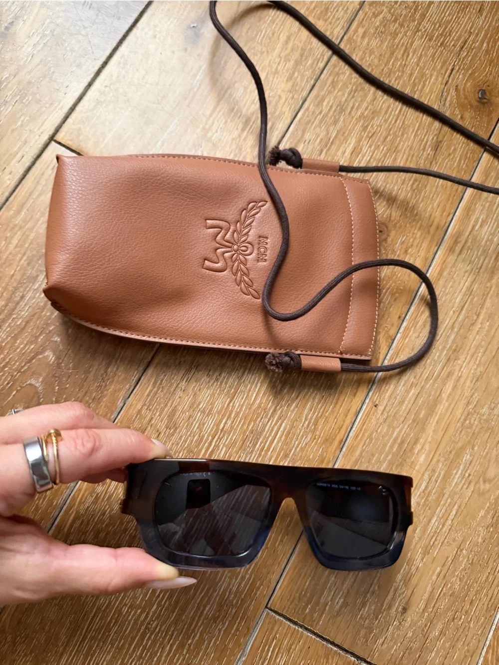 MCM Rectangular Sunglasses – Blue Havana